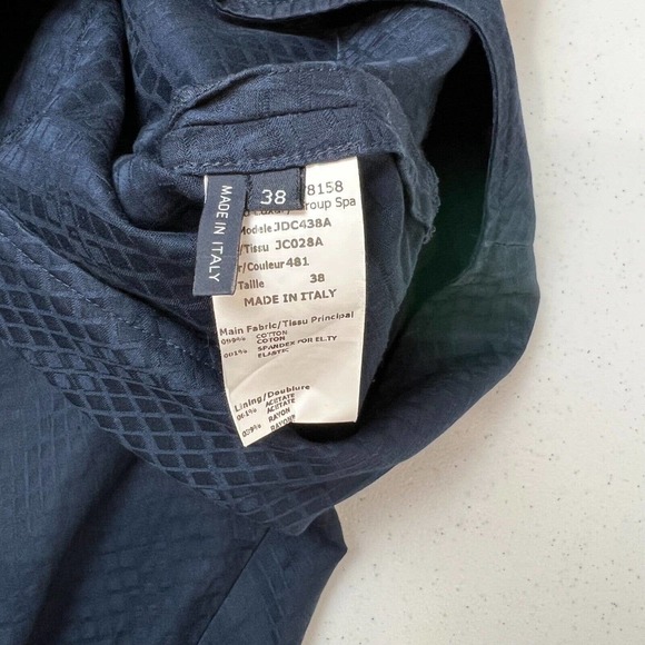 Jil Sander Women Wrap Dress 38 Navy Blue Short Sleeve Knee Length Preppy Capsule - Picture 7 of 12